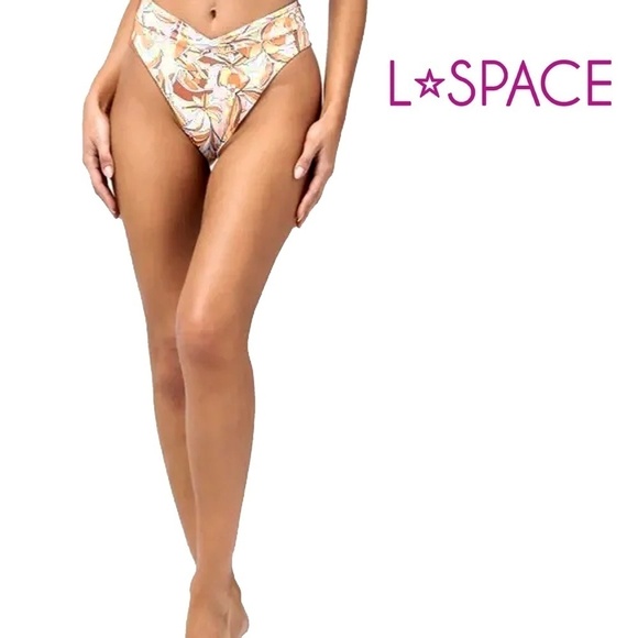 L* SPACE Nancy Lee Reversible Swim Bikini Bottom Bitsy Cut Sunshine Floral NWOT - Picture 8 of 10
